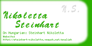 nikoletta steinhart business card
